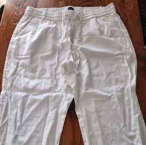 J. Crew Factory white linen capris